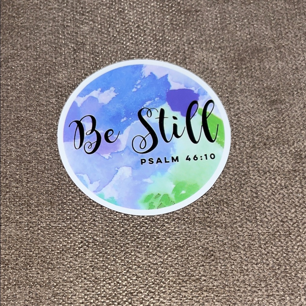 🎀5/$10 MUST BUNDLE🎀 Inspirational 'Be Still' Sticker Blue and Green